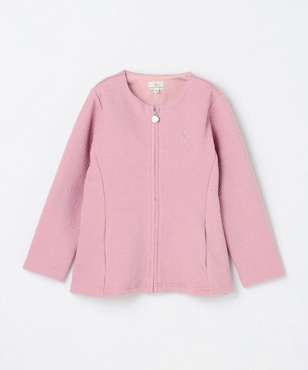 組曲 KIDS 【110-140㎝】フラワーキルト パーカー ラベンダー