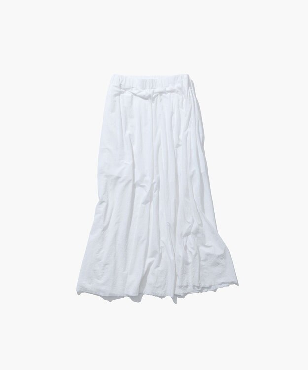 ATON SHRINK FRESCA JERSEY | ギャザースカート WHITE