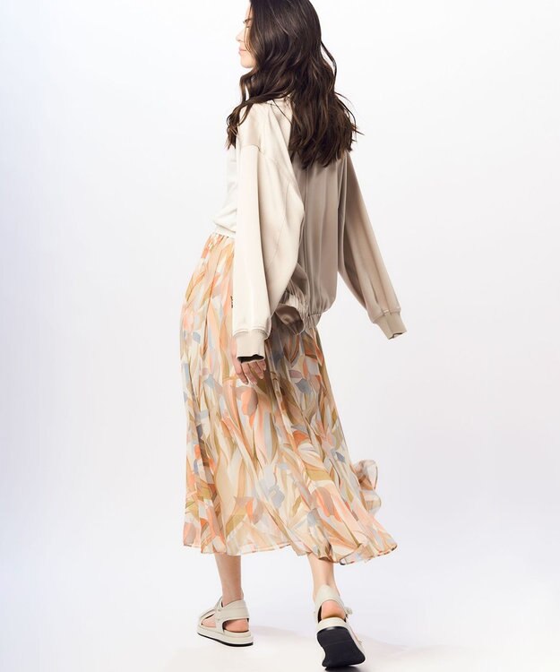 23区 【洗える】ドレープサテン MA-1 ブルゾン ベージュ系