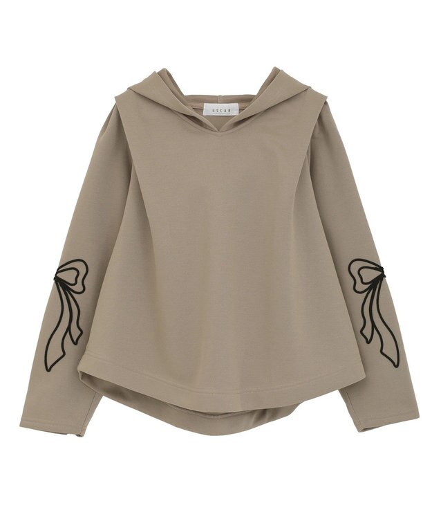 Green Parks ■ESCAR リボンコード刺繍フーディ Mocha
