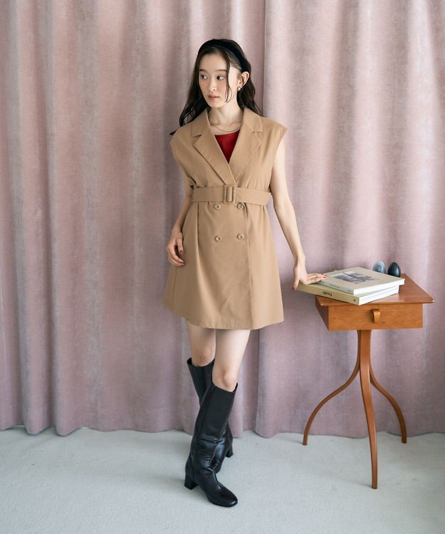 earth music&ecology ショートジレンチ Beige