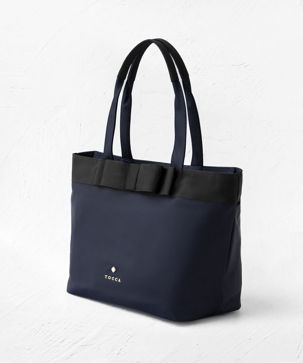 TOCCA 【撥水・A4サイズ対応】RIBBON BRICK A4TOTE トートバッグ ネイビー系