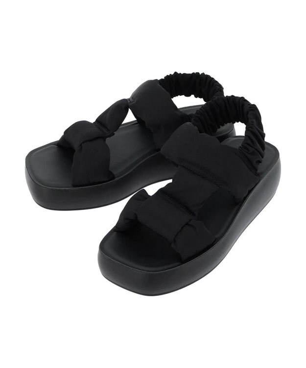 Green Parks ・ｒｉｃｈ　ｂｌｕｅ　ストラップサンダル Black