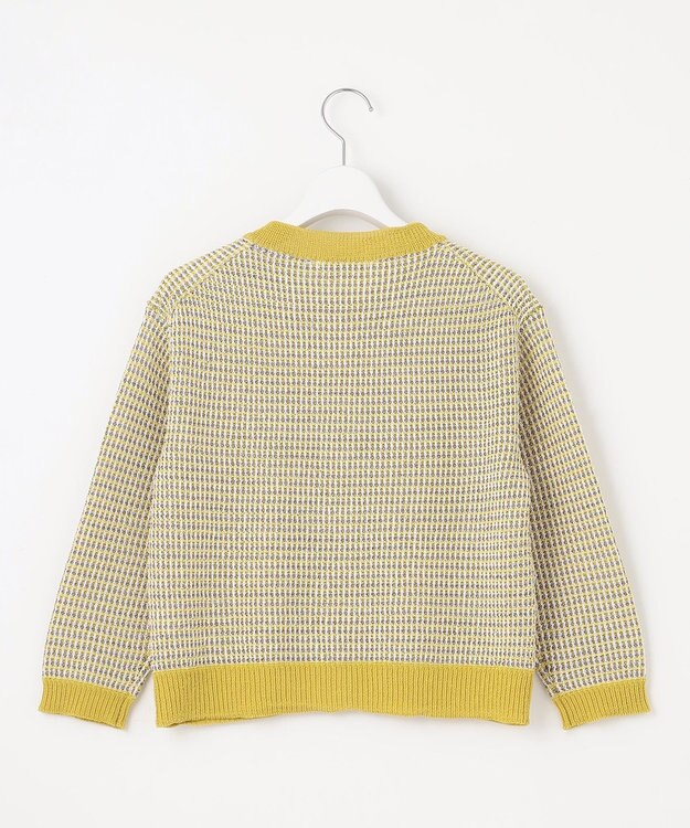 自由区 L 【洗える】ミックスツイードニット カーディガン ピスタチオ系