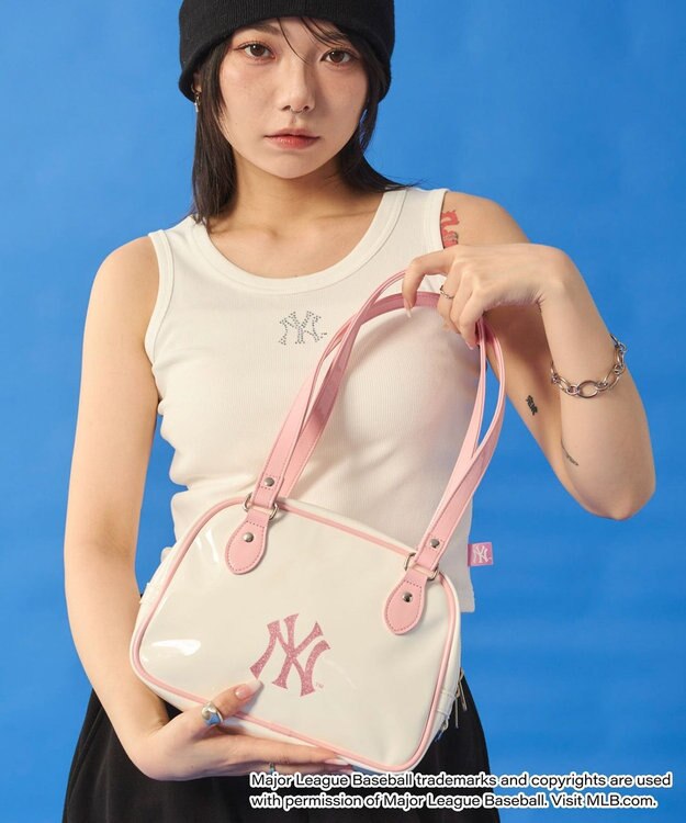 WEGO 別注MLBエナメルボストンバッグ ホワイト