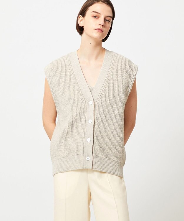 BEIGE， COME / ジレカーディガン Flax