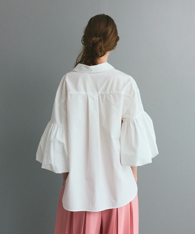 GRACE CONTINENTAL バルーンスリーブシャツ ホワイト