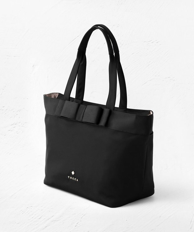 TOCCA 【撥水・A4サイズ対応】RIBBON BRICK A4TOTE トートバッグ ブラック系