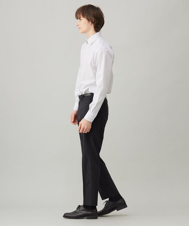 UNFILO MENS ドライ ストレッチ ドレスシャツ ブラックストライプ