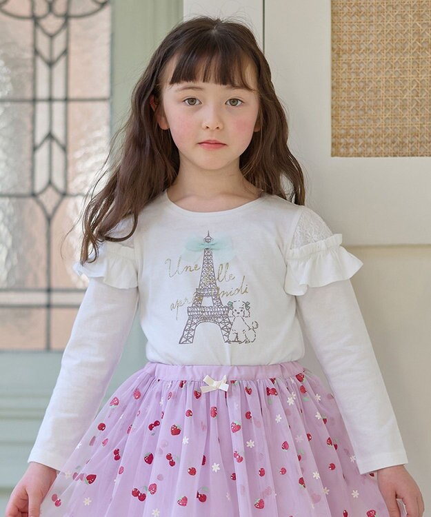 ANY KIDS フレンチモチーフ 長袖 Tシャツ エクリュ