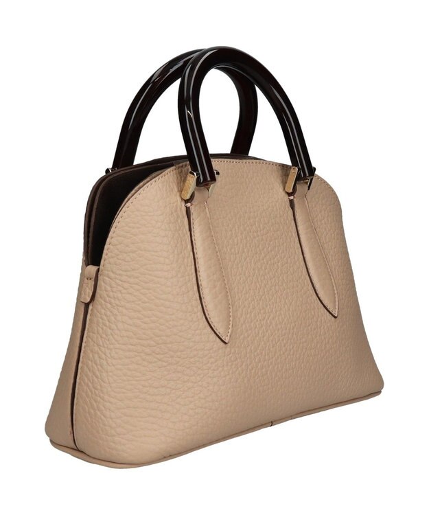 INTER-CHAUSSURES 【LORISTELLA】シュリンクレザーハンドバッグ ベージュ