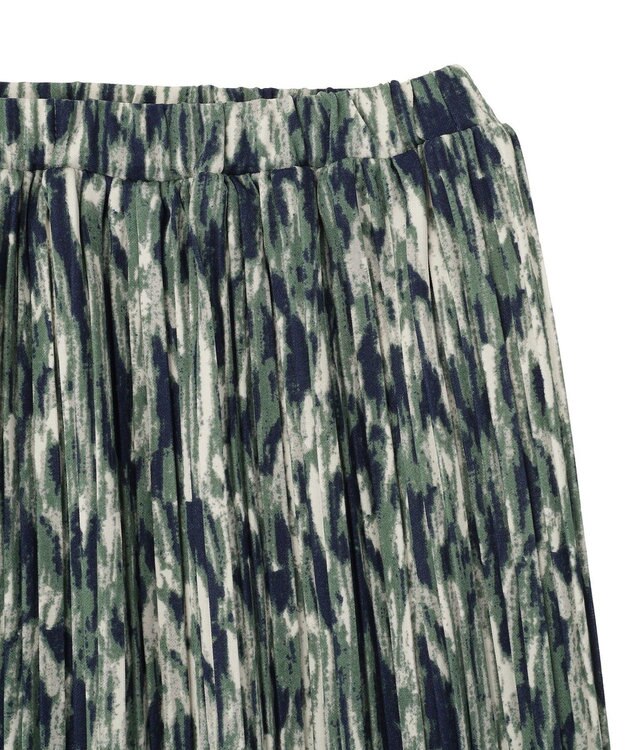 Green Parks 柄プリーツスカート Green