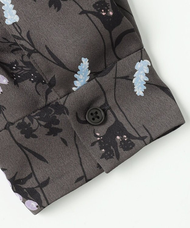 自由区 L 【WEB&一部店舗限定】ハーバルフロープリント8分袖 ワンピース [新色]チャコール