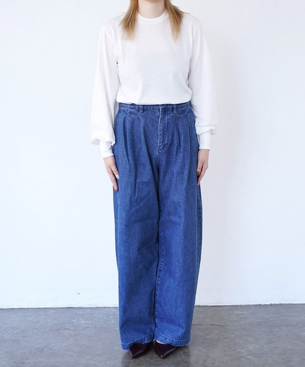 woadblue TUCKER タッカー / ワイドデニムパンツ MIDBLUE