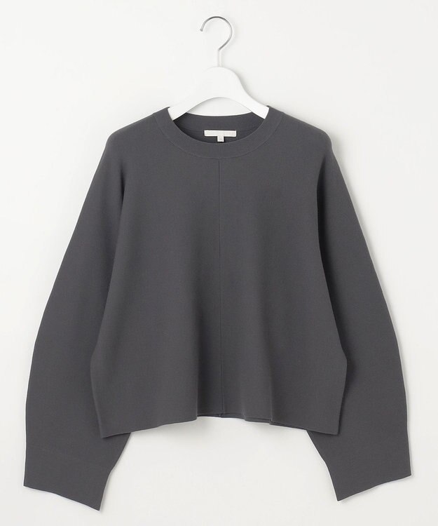 自由区 L 【セットアップ対応・洗える】レーヨンストレッチプルオーバー ニット ダークグレー