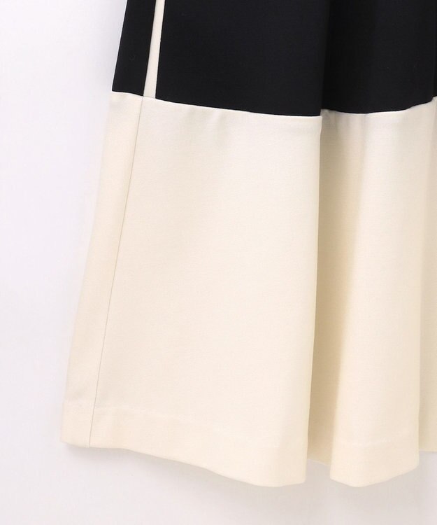 GRACE CONTINENTAL 配色ポンチフレアワンピース ブラック