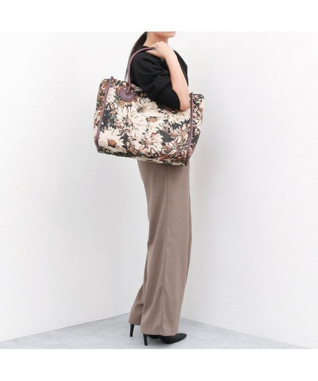 UNBILLION カシュカシュ cachecache / ジャガードスクエアトート ベージュ