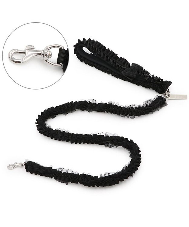 PET PARADISE cherircouture ツイード リボンリード 《ブラック》 ４Ｓ～３Ｓ ブラック