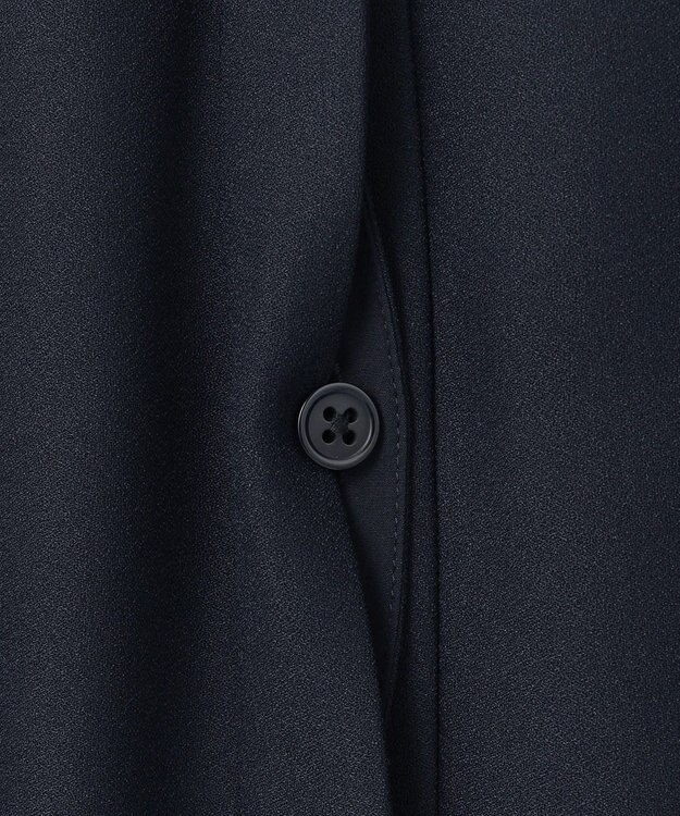 自由区 【洗える】ソフトジョーゼットスキッパー ブラウス ネイビー