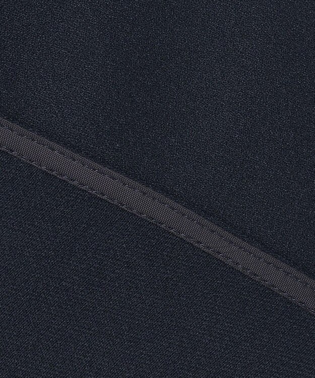 自由区 【洗える】ソフトジョーゼットスキッパー ブラウス ネイビー