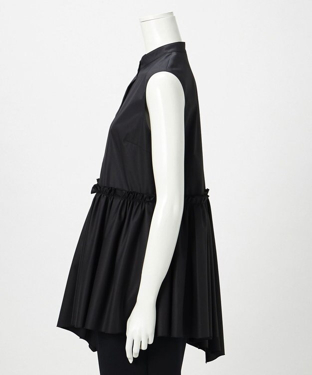 23区 【R(アール)】ルミナスコットン イレギュラーヘム ブラウス ブラック系