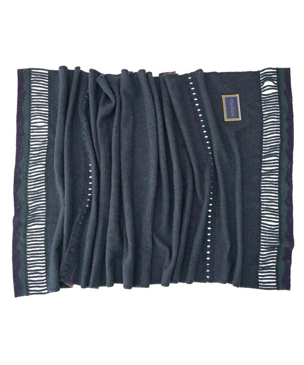 nitorito 【UNISEX】iroiro 無地 3WAY ストール green×pink