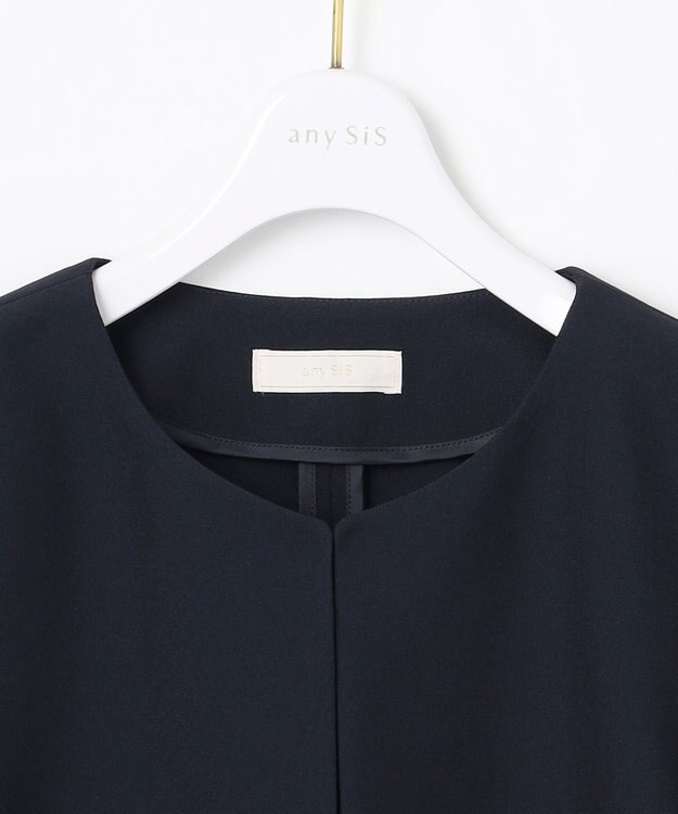 ANY SIS L 【UVカット・接触冷感・吸水速乾】スマートビューティストレッチ ペプラムショート ジャケット ネイビー系