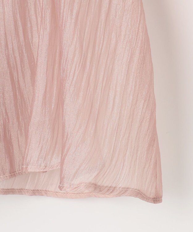 Feroux 【洗える】シャーリング シアーシャツ ピンク系