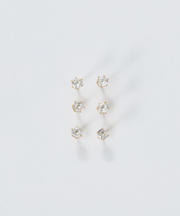 Phoebe 【金属アレルギー対応】6setビジューピアス　ゴールド/サージカルステンレス ゴールド