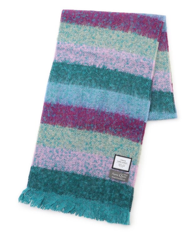 J.PRESS YORK STREET 【WOMEN】QUIOC ボーダーマフラー ブルー系1