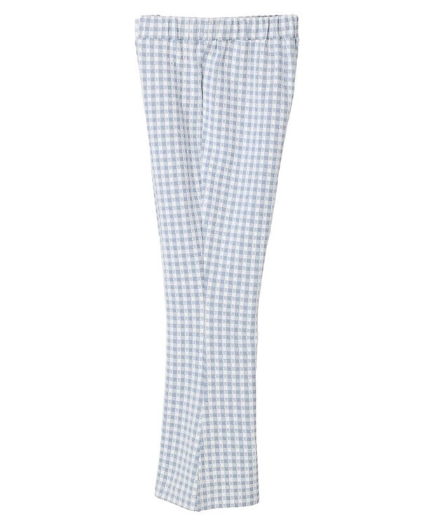 earth music&ecology チェックフレアイージーパンツ Sax