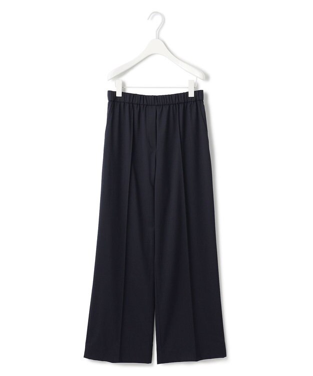 ICB 【洗える】Ｔ/Wブロード ワイドストレートパンツ ネイビー系