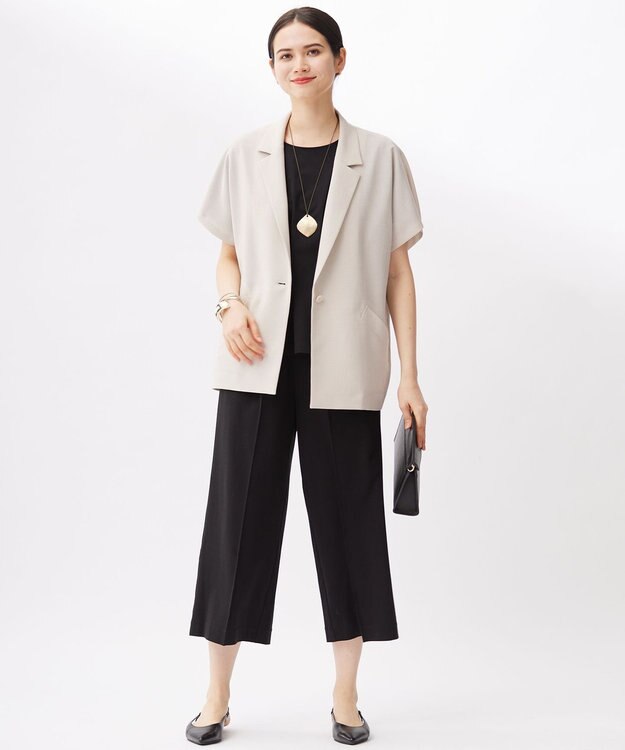 自由区 【カタログ掲載・セットアップ対応・接触冷感・UVカット・吸水速乾・抗菌防臭・洗える】ハイカウントモクロディ トップス ブラック