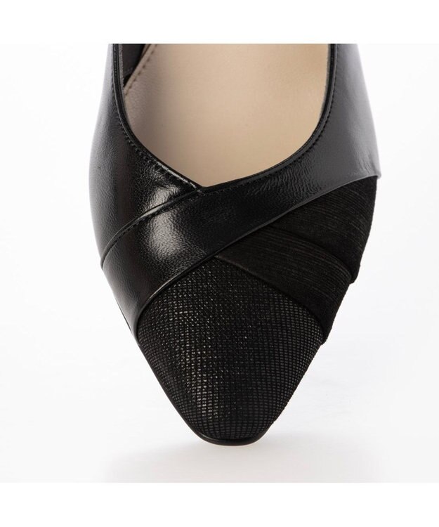 Riz raffinee <Riz raffinee>異素材ポインテッドトゥコンビパンプス ブラックビー