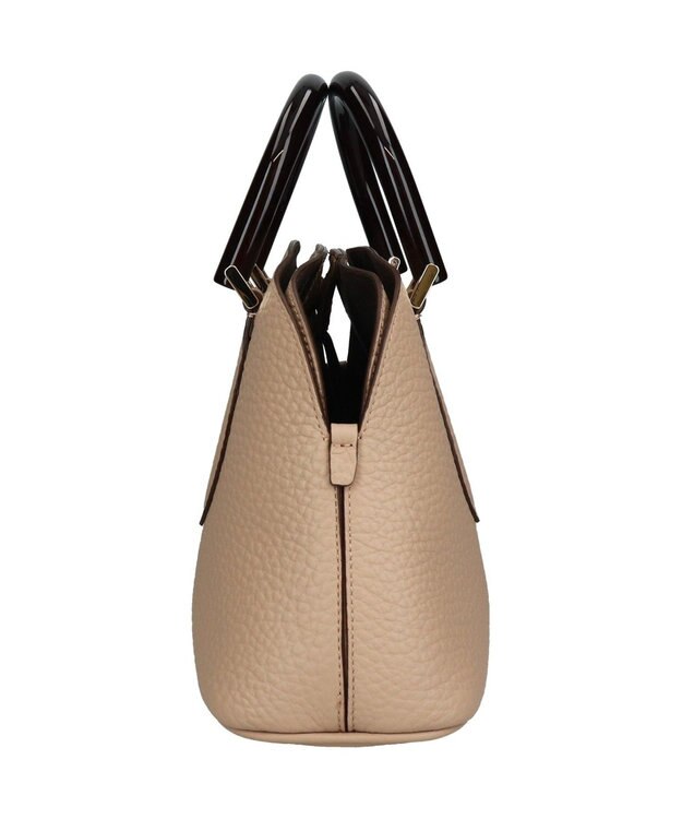 INTER-CHAUSSURES 【LORISTELLA】シュリンクレザーハンドバッグ ベージュ