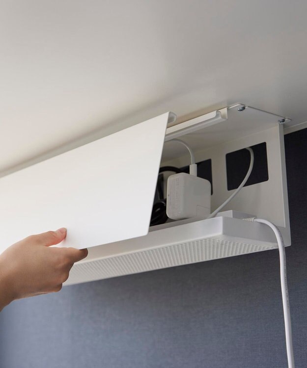 tower デスク下天板ケーブルラック タワー ロング ホワイト ホワイト