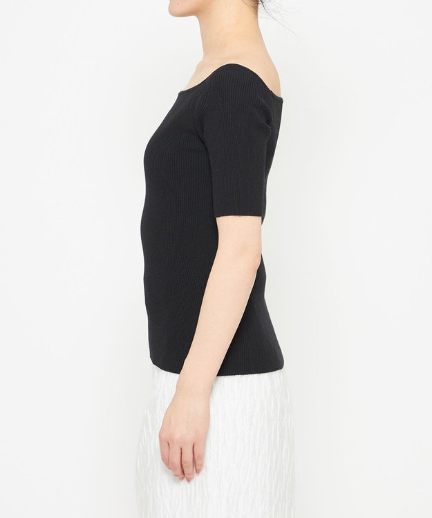 uncrave リネンニット オフショルトップス ブラック