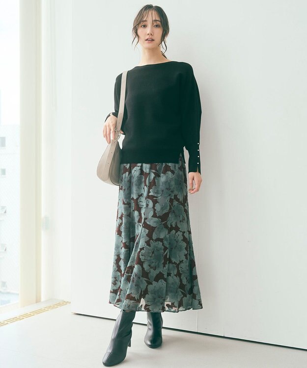 ANY SIS 【洗える・セットアップ可】アンチピリングドルマン畔 ニット ブラック