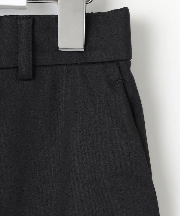 自由区 S 【UVカット・接触冷感・洗える】コットンサテンクロップド丈ワイドストレート パンツ ブラック