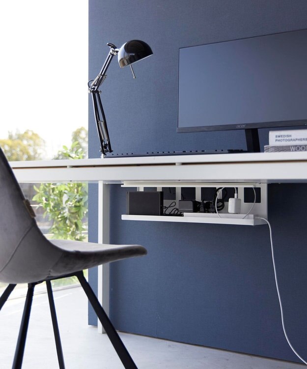 tower デスク下天板ケーブルラック タワー ロング ホワイト ホワイト