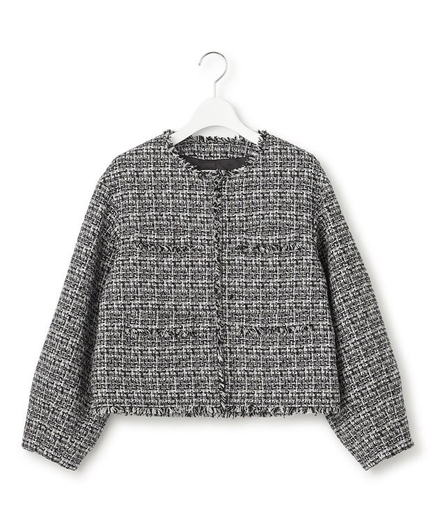 23区 【VERYコラボ 】ファンシーツイード ジャケット ブラック×ホワイト