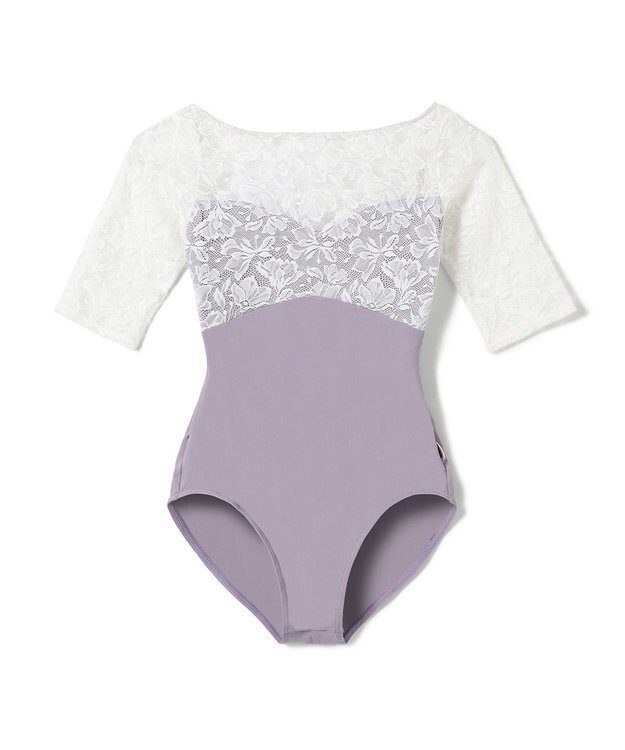 Chacott ◎【Nela ライン】ハーフスリーブレオタード モーブ