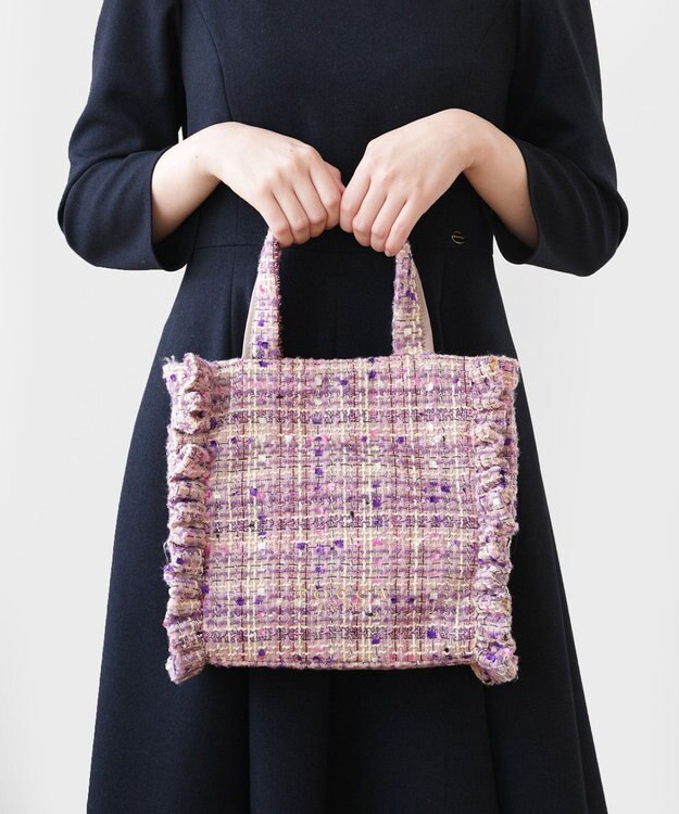 TOCCA 【美人百花掲載】【一部カラー撥水】TRIM WAVES MINITOTE ミニトートバッグ ライラック系