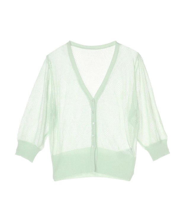 earth music&ecology 花柄シアーカーディガン Mint