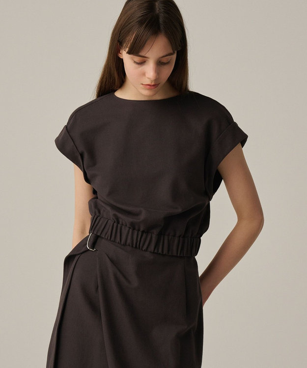 uncrave 【手洗い可】コットンリネンツイル ブラウス（uncrave WHITE） ブラウングレー