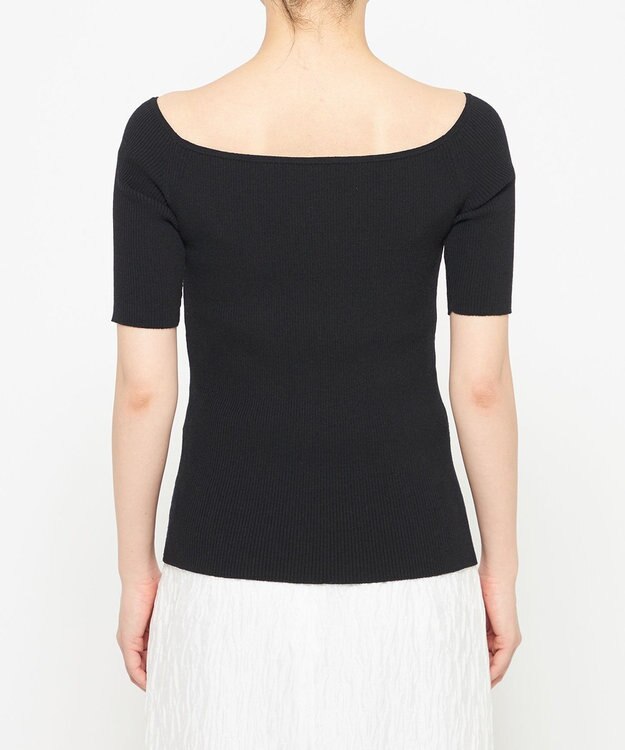 uncrave リネンニット オフショルトップス ブラック