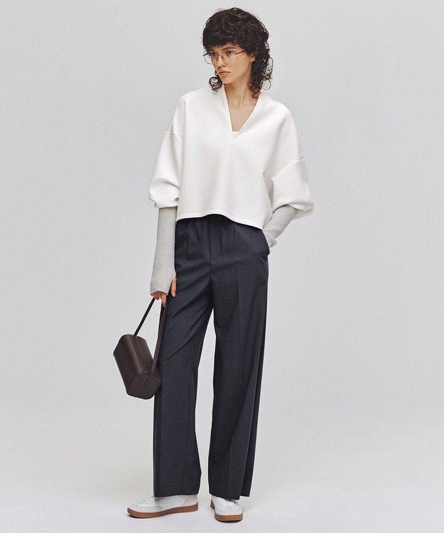 UNFILO BEAUTY FORM JERSEY キーネックプルオーバー オフ