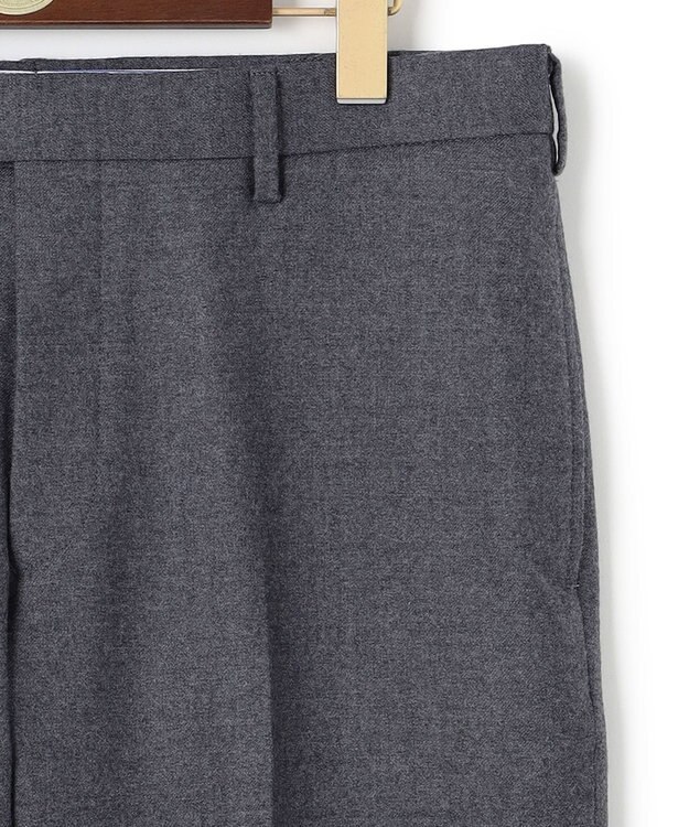 J.PRESS MEN 【ウォッシャブル可】トリートメントウール ストレッチフランネル スラックス ライトグレー系