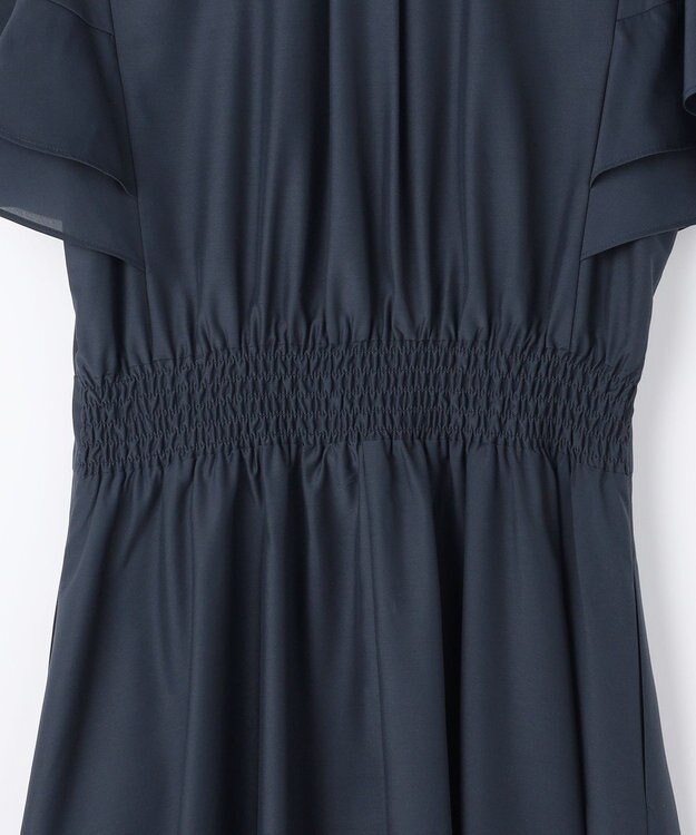 組曲 L 【先行予約】シアーボイル フリル袖ワンピース ネイビー系