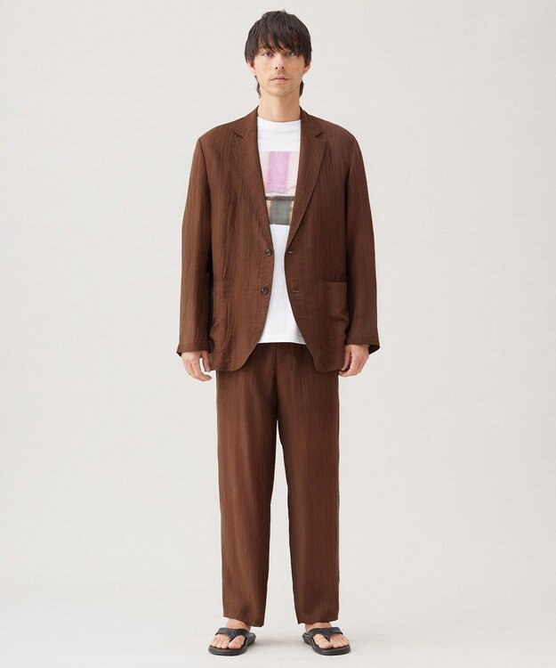 UNFILO MENS ライトウェイトシアー テーラードジャケット ダークブラウン